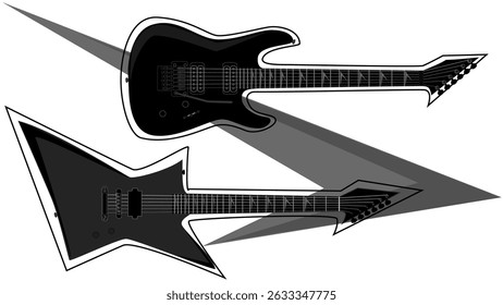 Electric distortion guitars designs drawing
