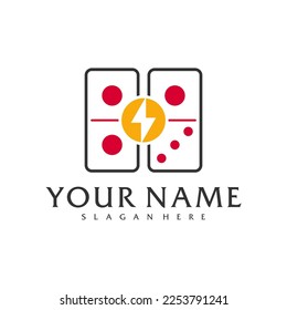 Electric Domino logo vector template, Creative Domino logo design concepts