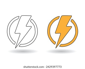 Electric doodle icon isolated vector illustration on white background.
