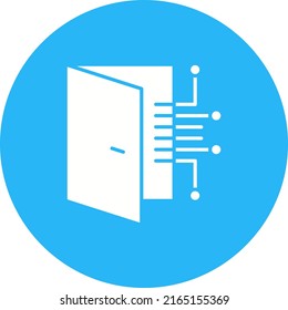 Imagen vectorial del icono de la puerta eléctrica. También se puede usar para Inteligencia Artificial. Adecuado para aplicaciones móviles, aplicaciones web y medios impresos.
