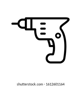 Electric drill icon design template, vector icon designed in line style, editable stroke icon on white background, can be used for web and various needs of your project