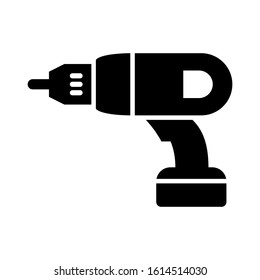 Electric drill icon design template, vector icon designed in flat style isolated on white background, solid icon vector design, can be used for web and various needs of your project