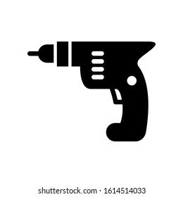 Electric drill icon design template, vector icon designed in flat style isolated on white background, solid icon vector design, can be used for web and various needs of your project