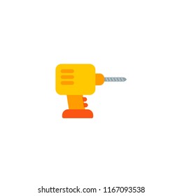 Electric drill icon flat element. Vector illustration of electric drill icon flat isolated on clean background for your web mobile app logo design.