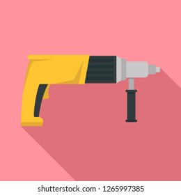 Electric drill icon. Flat illustration of electric drill vector icon for web design