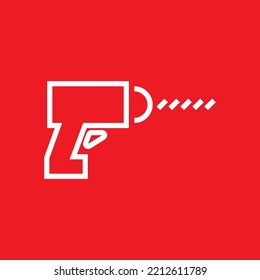 Electric drill icon, hardware tool graphic resource template, vector illustration.