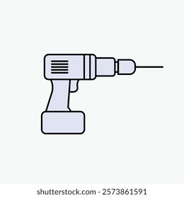 Electric Drill Icon. Household Equipment Symbol.  