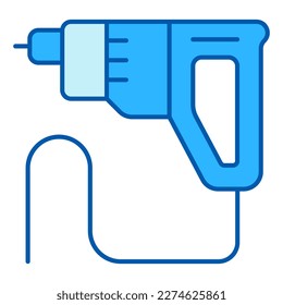 Electric drill - icon, illustration on white background, color style