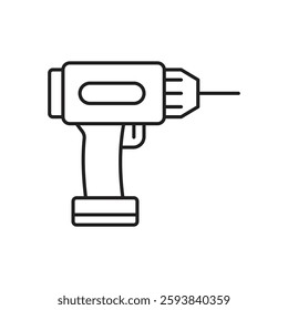 Electric Drill Icon Isolated On White Background