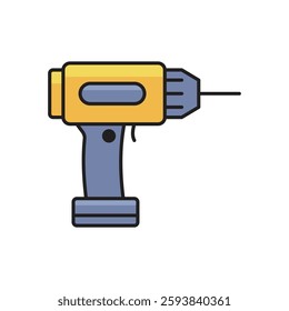 Electric Drill Icon Isolated On White Background