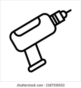 Electric Drill Icon On White Background