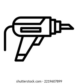 Vector de contorno del icono de perforación eléctrica. Construcción de viviendas. Herramienta de trabajo