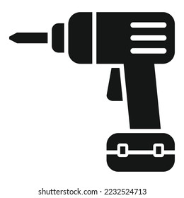 Electric drill icon simple vector. Hand tool. Power screw