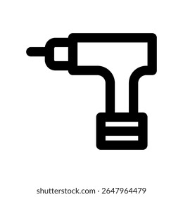 Electric drill icon thick bold line 