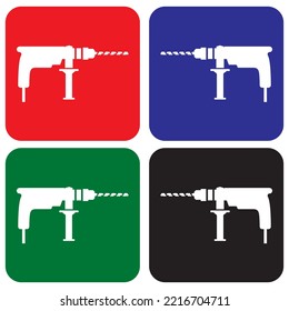Ilustración de vectores de iconos de taladro eléctrico
