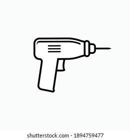 Electric Drill Icon - Vector Logo Template.