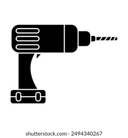 Icono de taladro eléctrico Vector sobre fondo blanco