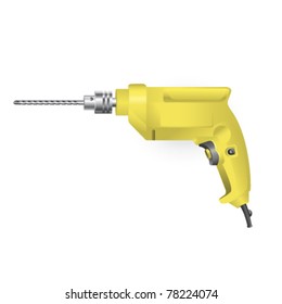 Electric drill isolated on white