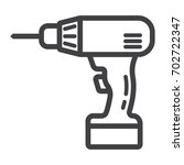 Electric Drill line icon, build and repair, electrical screwdriver sign vector graphics, a linear pattern on a white background, eps 10.