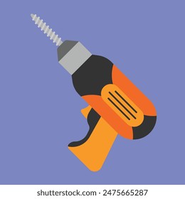 Electric drill Machine vector Illustration. Drill machine icon with Bit vector. drill Machine icon