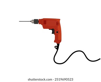 Electric drill on a white background.