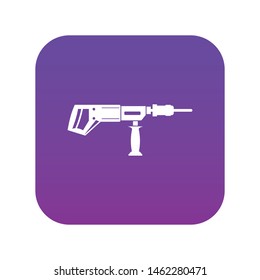 Electric drill, perforator icon digital purple for any design isolated on white vector illustration