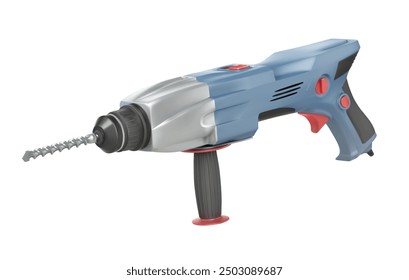 Electric drill for repair and construction work. Vector illustration