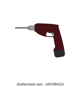 Electric drill solid icon, build & repair elements, construction tool, a filled pattern on a white background, eps 10.