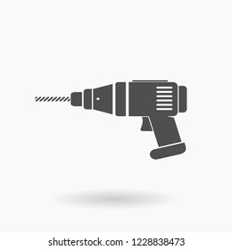 Electric Drill Tool Icon Vector Illustration