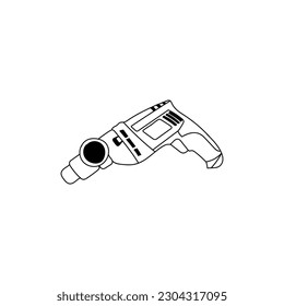 Electric Drill Tool Line Style Modern Creative logo