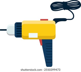 Electric Drill Tool Vector Illustration