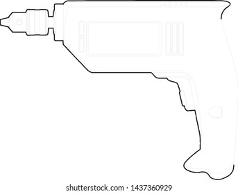 Electric Drill vector icon Vector Illustration.