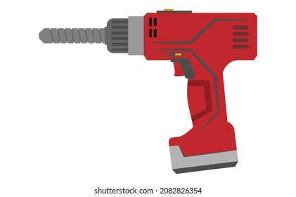 Electric drill vector icon isolated on white background
