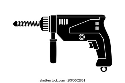 Electric drill vector icon isolated on white background