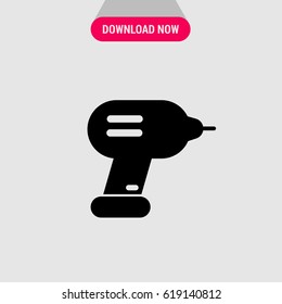 Electric Drill Vector Icon, The symbol of perforator. Simple, modern flat vector illustration for mobile app, website or desktop app 