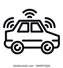 Electric driverless car icon. Outline electric driverless car vector icon for web design isolated on white background