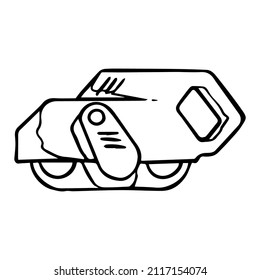 Electric drum sander icon. Hand drawn vector illustration.