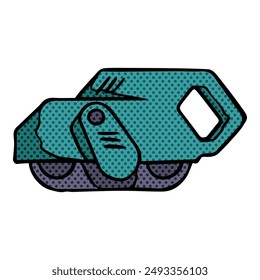 electric drum sander icon hand drawn halftone color vector illustration