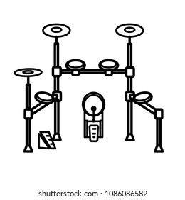 electric drums set, music vector template 