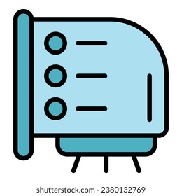 Electric dryer icon outline vector. Hand air machine. Drier dispenser color flat