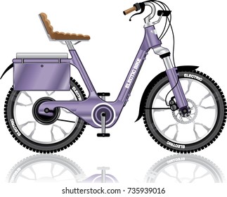 Electric E-bike bicycle vector illustration