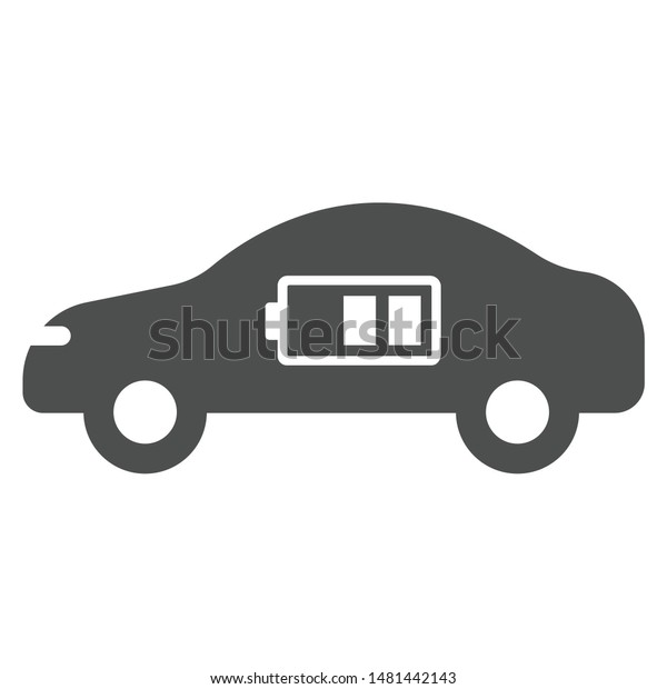 electric\
eco car with battery acumulator icon isolated on white background.\
electric eco car flat icon for web, mobile and user interface\
design. electric ecological transport\
comcept