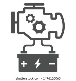 electric eco engine icon isolated on white background. electric engine flat icon for web, mobile and user interface design. electric ecological transport comcept