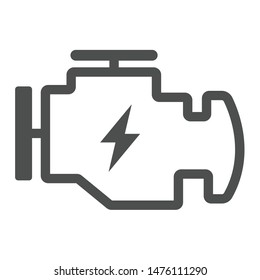 electric eco engine icon isolated on white background. electric engine flat icon for web, mobile and user interface design. electric ecological transport comcept