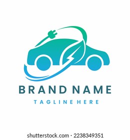Electric Eco Vehicle Car Charge Logo Design