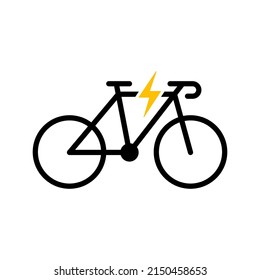 Electric Ecological Bike Silhouette Icon. Ecology Electro Power Bicycle Glyph Pictogram. Eco Future Hybrid Transport Icon. Ebike Electronic Energy. Mountain E Bike. Isolated Vector Illustration.