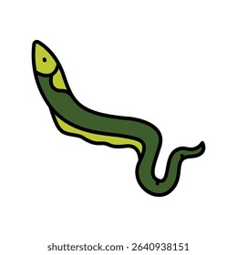 electric eel color line icon for digital and print projects. South american animals. Minimal clean icons for apps and websites. Modern simple icons for UI UX and branding
