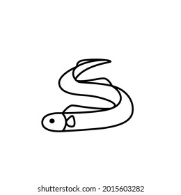 Electric eel line icon. Clipart image isolated on white background.