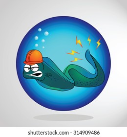 Electric eel on a nice background, vector art illustration eps10