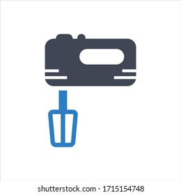 Electric Egg Beater Icon On White Background